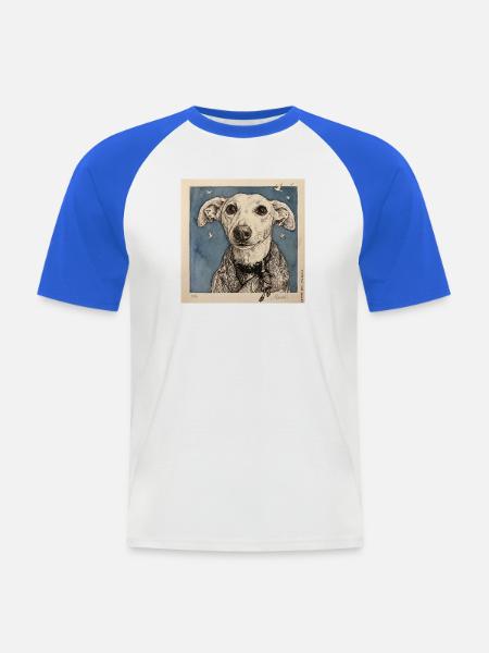 Ein Blick sagt alles... - Männer Baseball-T-Shirt - Weiß/Royalblau