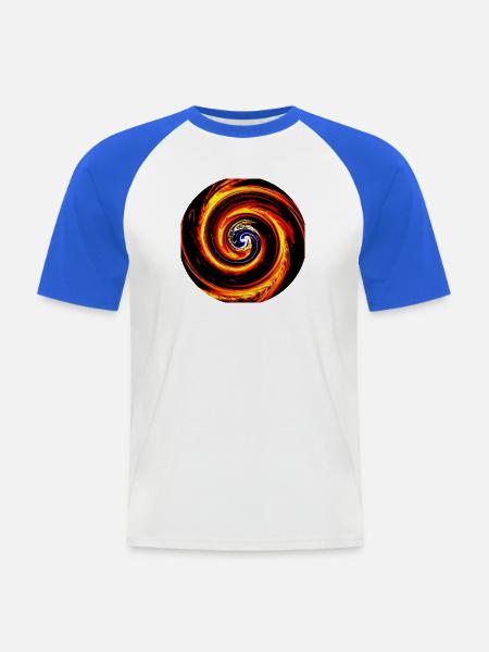 Feuerwirbel Spirale Hitzekunst - Männer Baseball-T-Shirt - Weiß/Royalblau
