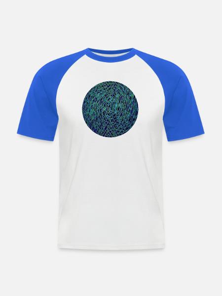 Neon Kaleidoskop Geometrie - Männer Baseball-T-Shirt - Weiß/Royalblau