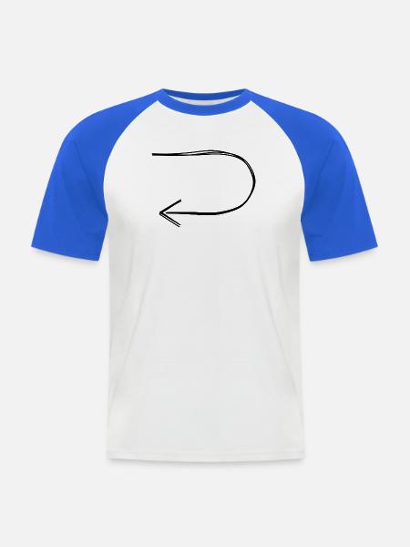 Wendepfeil handgezeichnet - Männer Baseball-T-Shirt - Weiß/Royalblau
