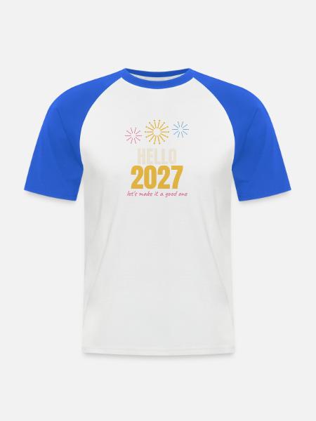 Hallo 2027 - Männer Baseball-T-Shirt - Weiß/Royalblau