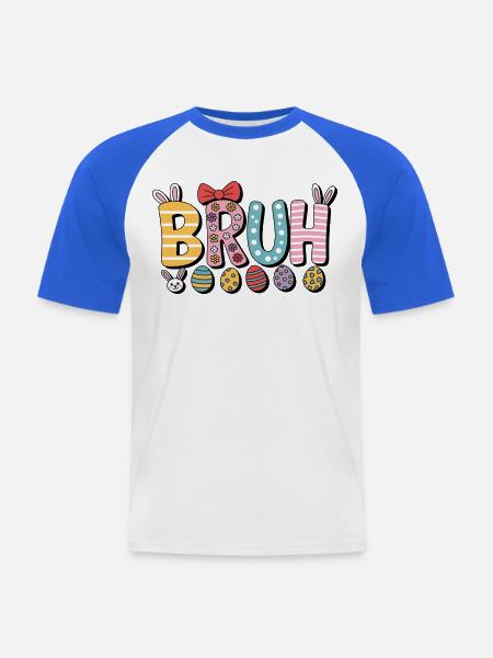 Bruh Ostern - Männer Baseball-T-Shirt - Weiß/Royalblau
