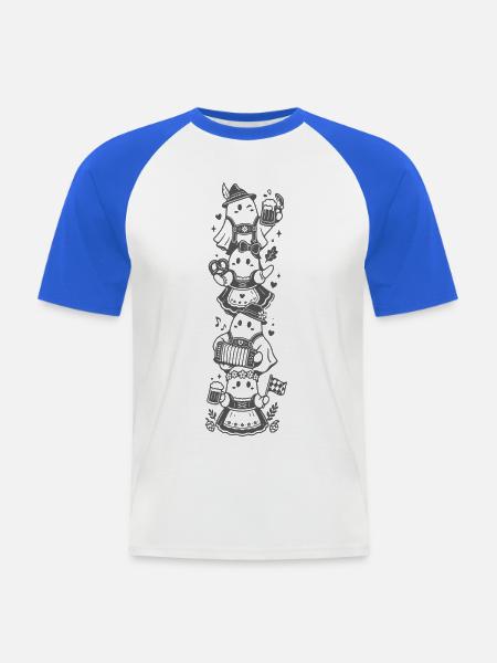 Bayerische Geister - Männer Baseball-T-Shirt - Weiß/Royalblau
