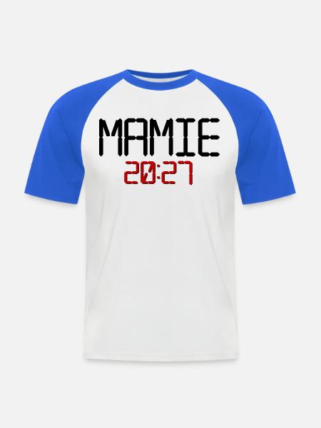 Französische Oma, Baby 2027 - Männer Baseball-T-Shirt - Weiß/Royalblau