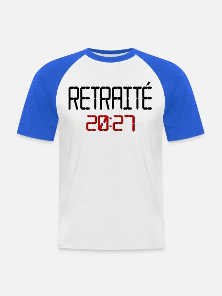 Pensionierter Opa 2027 - Männer Baseball-T-Shirt - Weiß/Royalblau