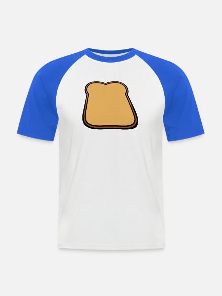 Toastbrot Cartoon Illustration - Männer Baseball-T-Shirt - Weiß/Royalblau