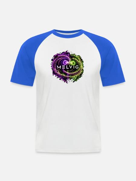 MELVIG Wolf-Rayet – Kosmische Staubringe - Männer Baseball-T-Shirt - Weiß/Royalblau