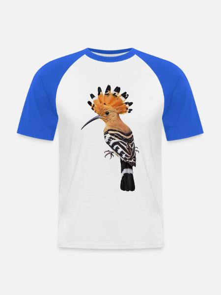 Wiedehopf Farbkrone Muster - Männer Baseball-T-Shirt - Weiß/Royalblau