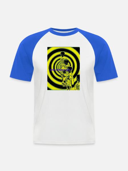 Spirals Neonfiguren-Silhouette - Männer Baseball-T-Shirt - Weiß/Royalblau