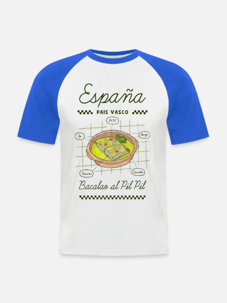 Pil Pil Kabeljau - Männer Baseball-T-Shirt - Weiß/Royalblau