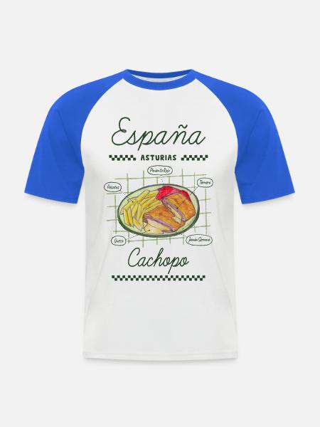 Asturischer Cachopo - Männer Baseball-T-Shirt - Weiß/Royalblau