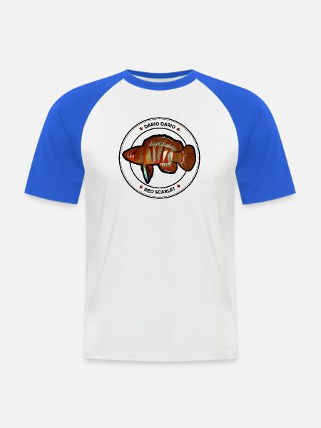Dario dario Zwergblaubarsch - Männer Baseball-T-Shirt - Weiß/Royalblau