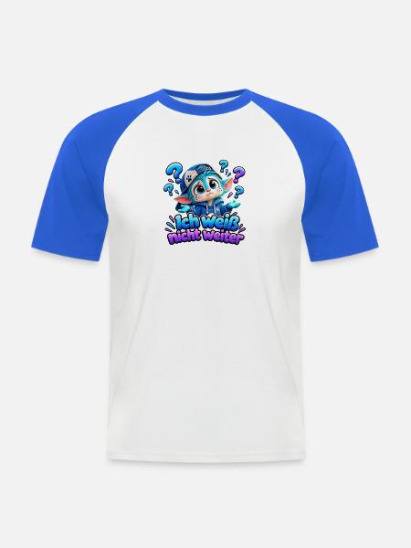 Ich Weiß Nicht Weiter Wenuma - Männer Baseball-T-Shirt - Weiß/Royalblau