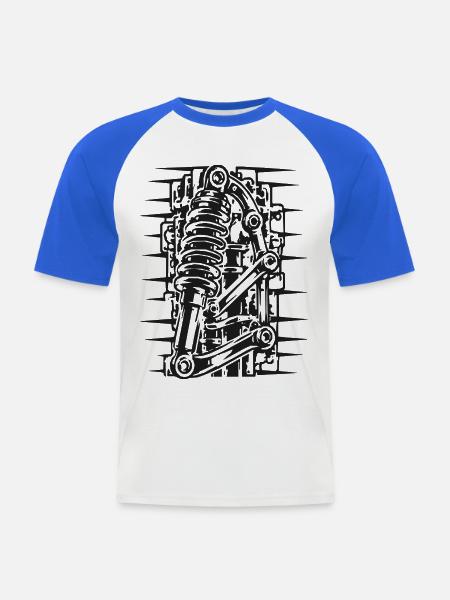 Coilover Diagramm Grafik - Männer Baseball-T-Shirt - Weiß/Royalblau