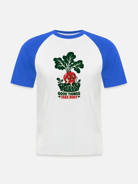 Gute Dinge Wachsen Wurzeln - Männer Baseball-T-Shirt - Weiß/Royalblau