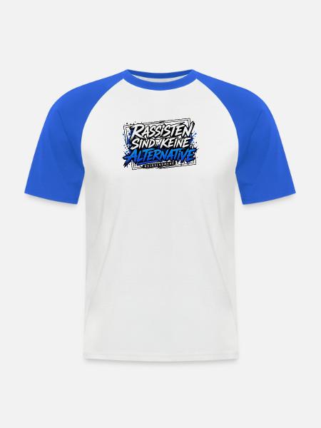 Rassisten sind keine Alternative - Männer Baseball-T-Shirt - Weiß/Royalblau