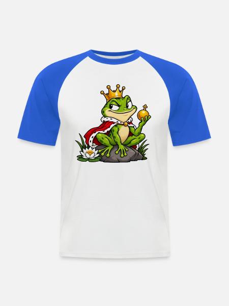 Schelmischer Froschkönig - Männer Baseball-T-Shirt - Weiß/Royalblau