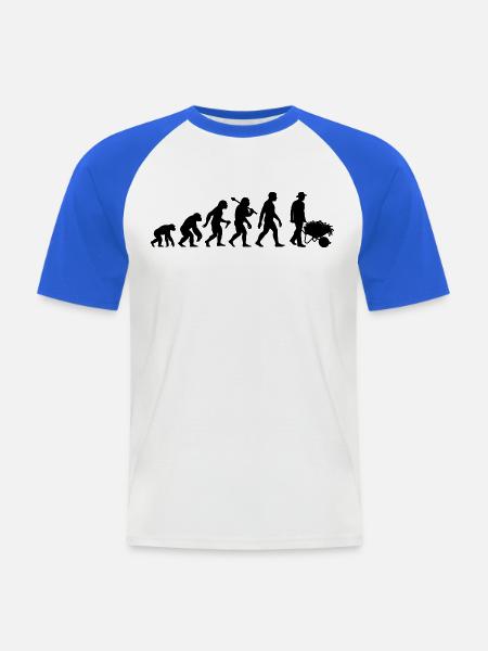 Gärtner Evolution Gärtnern Gärtnerei Gartenarbeit - Männer Baseball-T-Shirt - Weiß/Royalblau