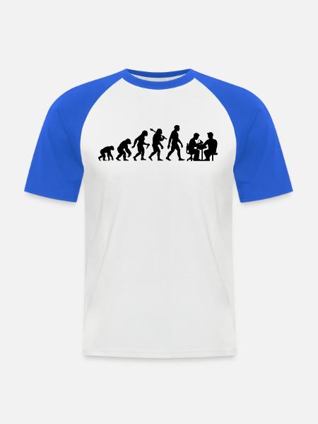 Tatoo Tätowierer Evolution Tatookunst Körperkunst - Männer Baseball-T-Shirt - Weiß/Royalblau
