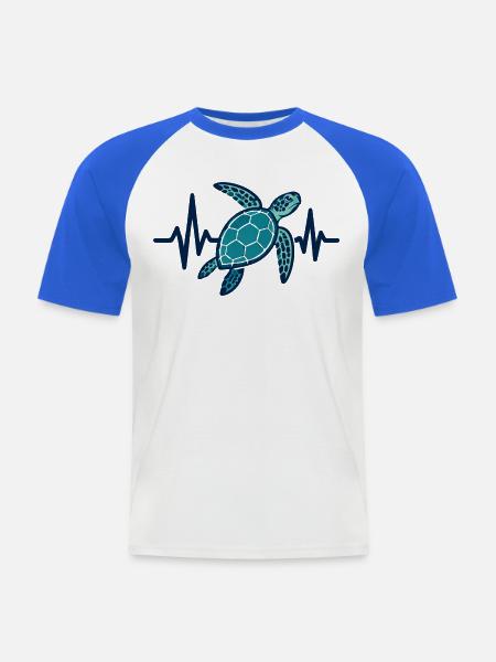 Schildkröte_Liebhaber_Geschenk_Shirt - Männer Baseball-T-Shirt - Weiß/Royalblau
