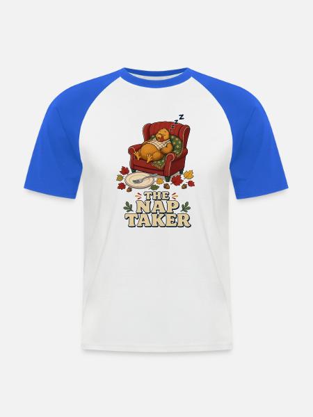 The Nap Taker – Thanksgiving Truthahn Schläfer - Männer Baseball-T-Shirt - Weiß/Royalblau