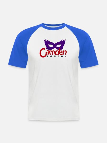 Maskerade Urban Camden - Männer Baseball-T-Shirt - Weiß/Royalblau