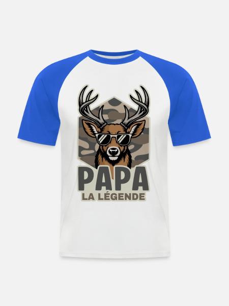 Dad Hunter Das Legendenjagdgeschenk - Männer Baseball-T-Shirt - Weiß/Royalblau
