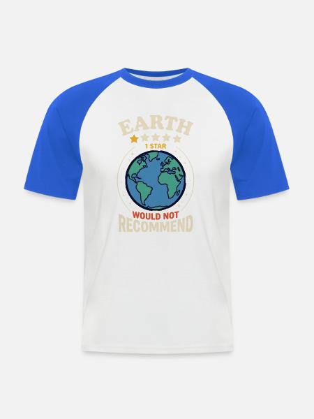 Erde 1 Stern – Nicht Empfohlen - Männer Baseball-T-Shirt - Weiß/Royalblau