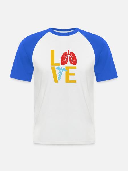 Atmung Atmen Sauerstoff - Männer Baseball-T-Shirt - Weiß/Royalblau