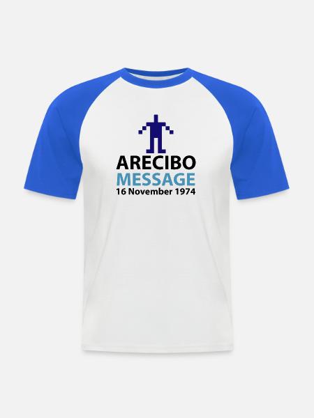 Pixel Avatar Nachricht Logo Arecibo - Männer Baseball-T-Shirt - Weiß/Royalblau