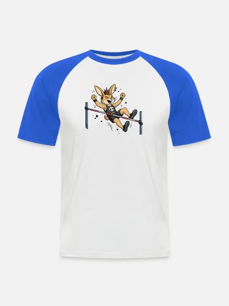 Bunny Punk Hochsprung-Athlet - Männer Baseball-T-Shirt - Weiß/Royalblau