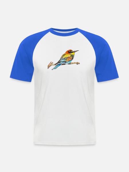 Bienenfresser I. - Vogel - Männer Baseball-T-Shirt - Weiß/Royalblau