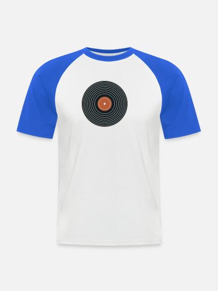 Vinyl Sessions - Männer Baseball-T-Shirt - Weiß/Royalblau