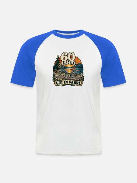 60 Jahre Gut in Fahrt - Männer Baseball-T-Shirt - Weiß/Royalblau