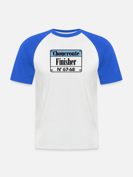 Sauerkraut Finisher Alsace - Männer Baseball-T-Shirt - Weiß/Royalblau