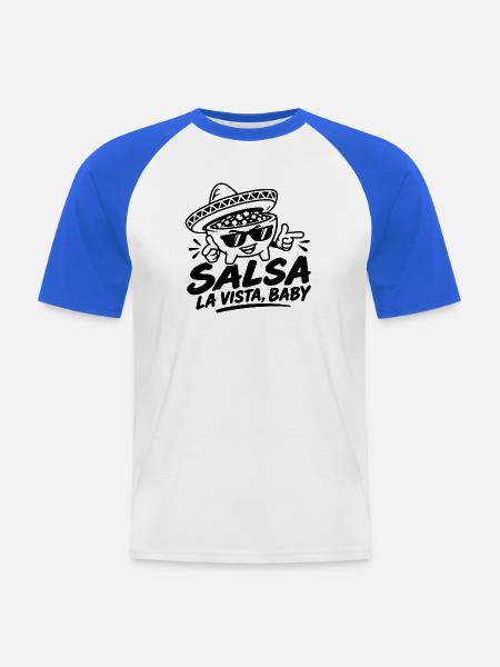 Salsa La Vista, Baby! - Männer Baseball-T-Shirt - Weiß/Royalblau
