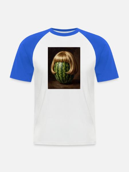 Wassermelone Bob Perücke - Männer Baseball-T-Shirt - Weiß/Royalblau