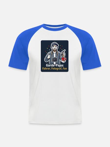 Garde-Papa – Fahrer, Fotograf, Fan - Männer Baseball-T-Shirt - Weiß/Royalblau