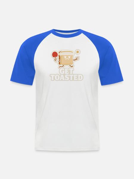 Get toasted - Männer Baseball-T-Shirt - Weiß/Royalblau