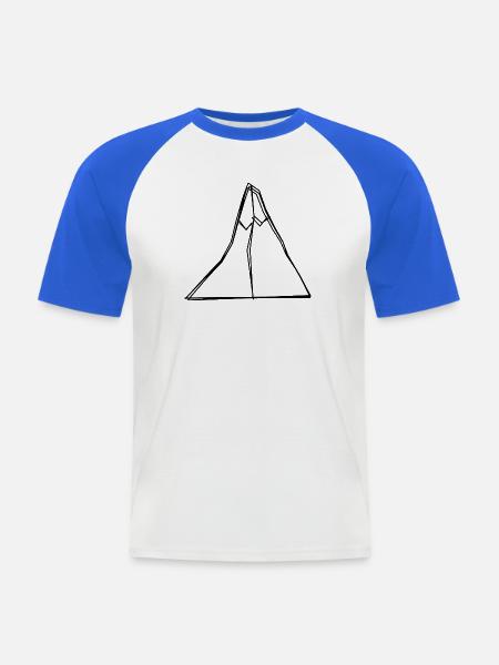Matterhorn handgezeichnet - Männer Baseball-T-Shirt - Weiß/Royalblau