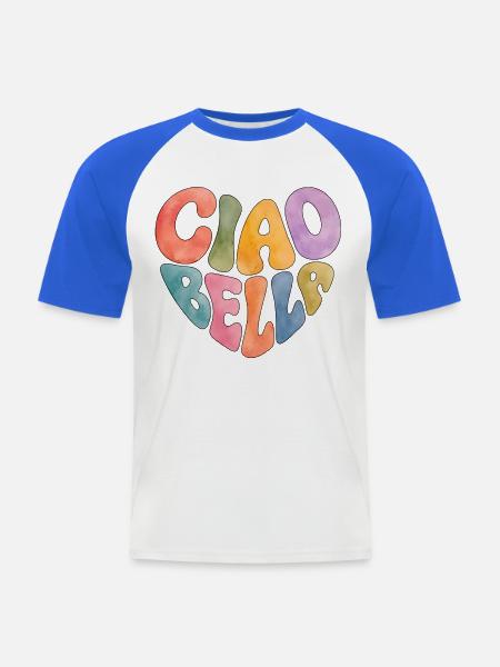 Ciao Bella - Männer Baseball-T-Shirt - Weiß/Royalblau