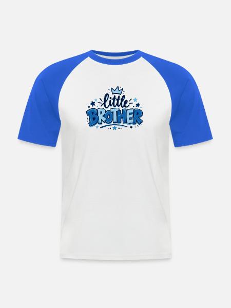 Little Brother - Kleiner Bruder - Geschwister - Männer Baseball-T-Shirt - Weiß/Royalblau