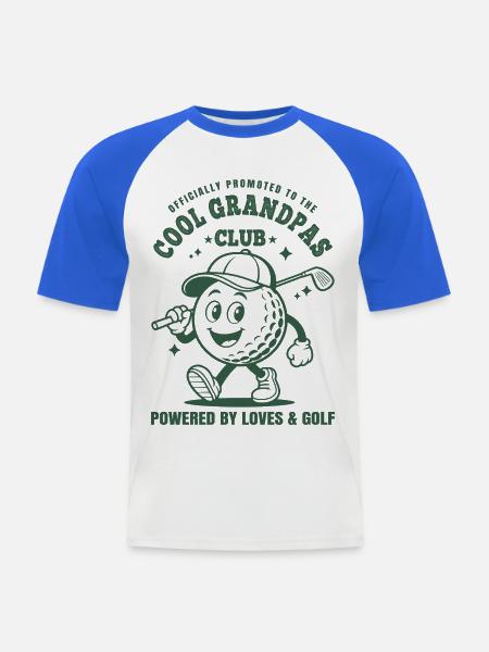Cool Grandpas Club Golf - Männer Baseball-T-Shirt - Weiß/Royalblau
