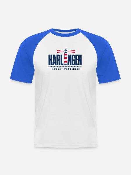 Harlingen Harns Friesland Leuchtturm Waddensee - Männer Baseball-T-Shirt - Weiß/Royalblau