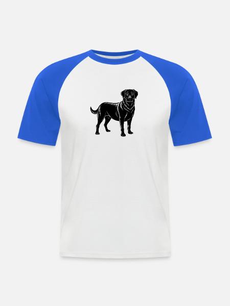 Schwarzer Labrador Retriever - Männer Baseball-T-Shirt - Weiß/Royalblau