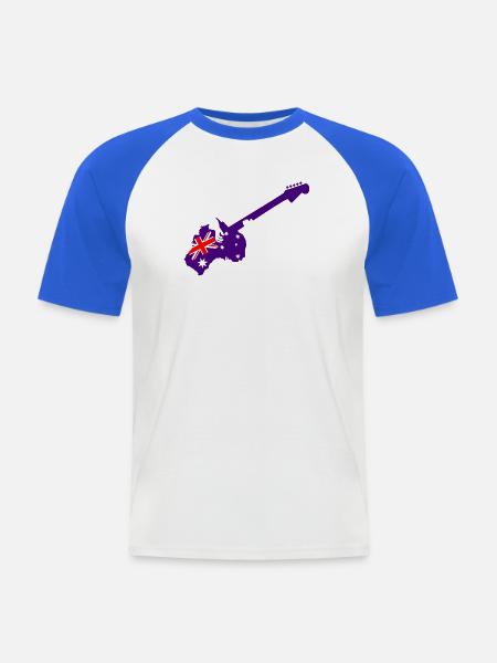 Purple Austral Guitar - Männer Baseball-T-Shirt - Weiß/Royalblau