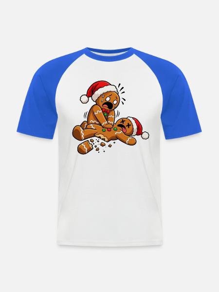 Lebkuchen Reanimation - Weihnachten - Männer Baseball-T-Shirt - Weiß/Royalblau