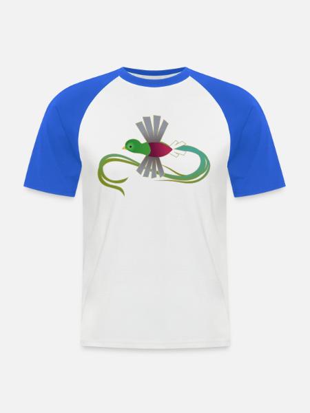 Prachtvolles Quetzal – Heil dem Schwanz - Männer Baseball-T-Shirt - Weiß/Royalblau