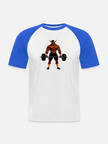 Sport Tiere Stier - Männer Baseball-T-Shirt - Weiß/Royalblau