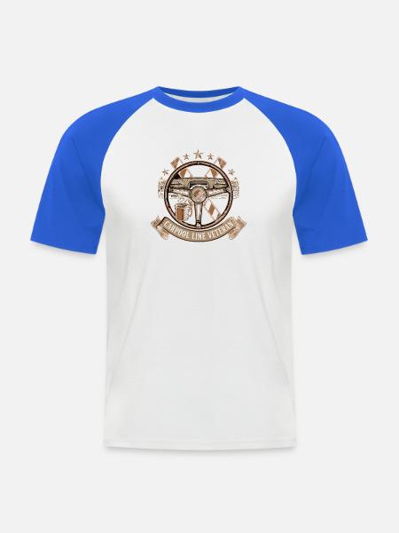 Carpool Veteranen Emblem - Männer Baseball-T-Shirt - Weiß/Royalblau